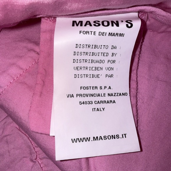 Mason's Forte Dei Marmi Women's Pink Casual Cropped Pants 40 Italian Studded - Picture 9 of 11